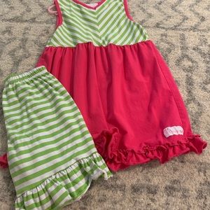 Girls size 12/14 flower sak outfit EUC